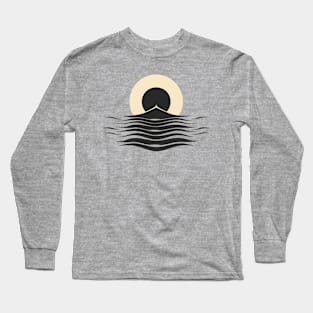 Minimalist marine eclipse Long Sleeve T-Shirt